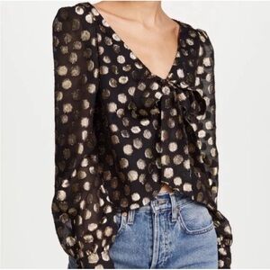 For Love & Lemons Lottie Tie Front Blouse